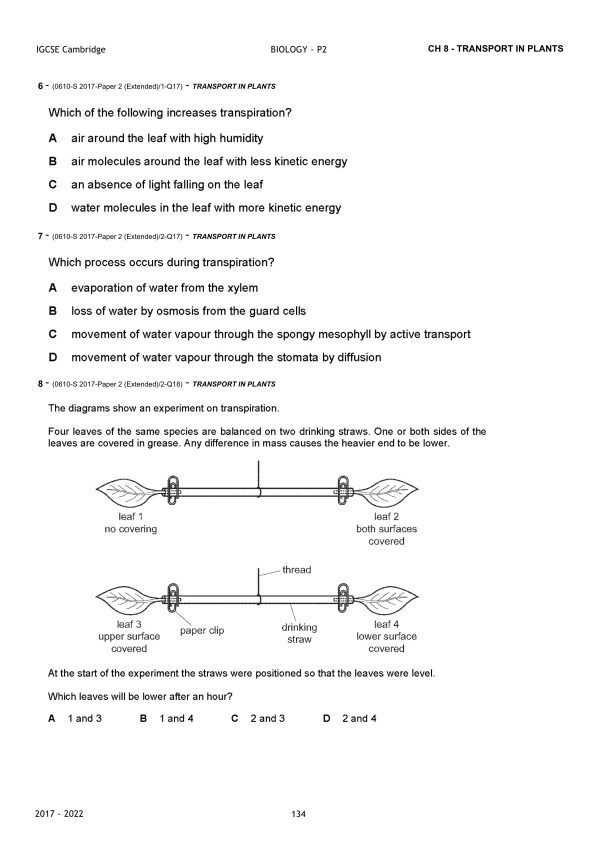 IGCSE BIOLOGY TOPICAL QUESTIONS - PAPER 2 (PDF) - Image 5