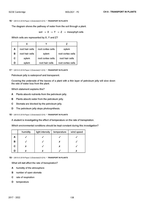IGCSE BIOLOGY TOPICAL QUESTIONS - PAPER 2 (PDF) - Image 7