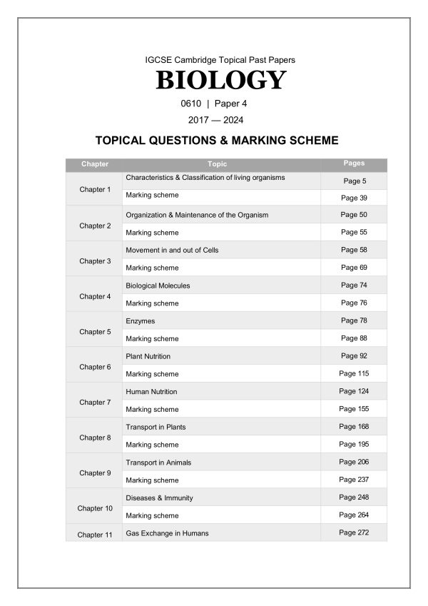 IGCSE BIOLOGY TOPICAL QUESTIONS - PAPER 4 (PDF) - Image 2
